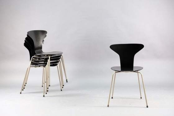 Image 1 of Mid-Century Moskito 3105 Eetkamerstoelen van Arne Jacobsen voor Fritz Hansen, Set van 6