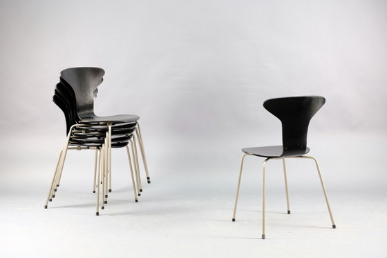 Image 1 of Mid-Century Moskito 3105 Eetkamerstoelen van Arne Jacobsen voor Fritz Hansen, Set van 6