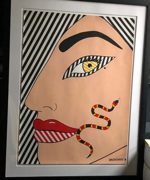 Darleen Lambert '90 Acryl op papier – schilderijen tekeningen, Paper, Figuratief