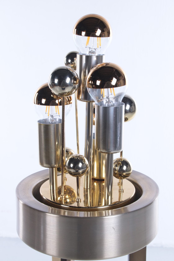 Image 1 of Gouden "Sputnik" Vloerlamp van Doria Leuchten, Duitsland, 1970s