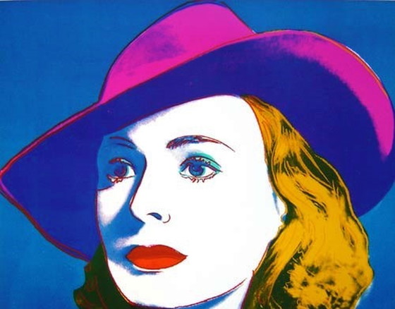 Image 1 of Andy Warhol   Ingrid Bergman with Hat     uit  1983 Zeer Groot