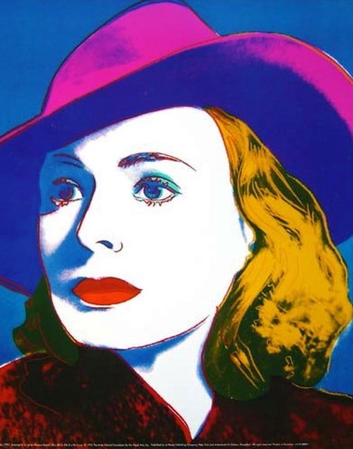 Andy Warhol   Ingrid Bergman with Hat     uit  1983 Zeer Groot