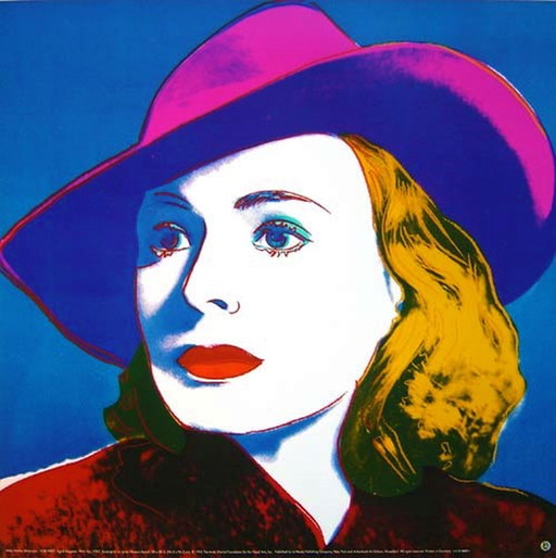 Andy Warhol   Ingrid Bergman with Hat     uit  1983 Zeer Groot