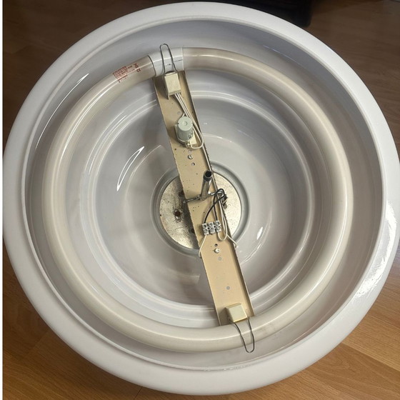 Image 1 of Vintage oranje-witte hanglamp