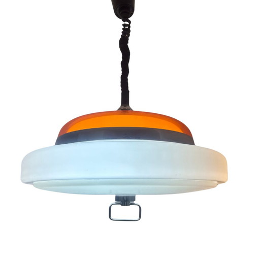 Vintage oranje-witte hanglamp