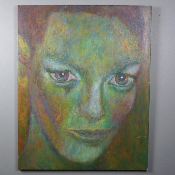 Image 1 of Modernistisch portret schilderij