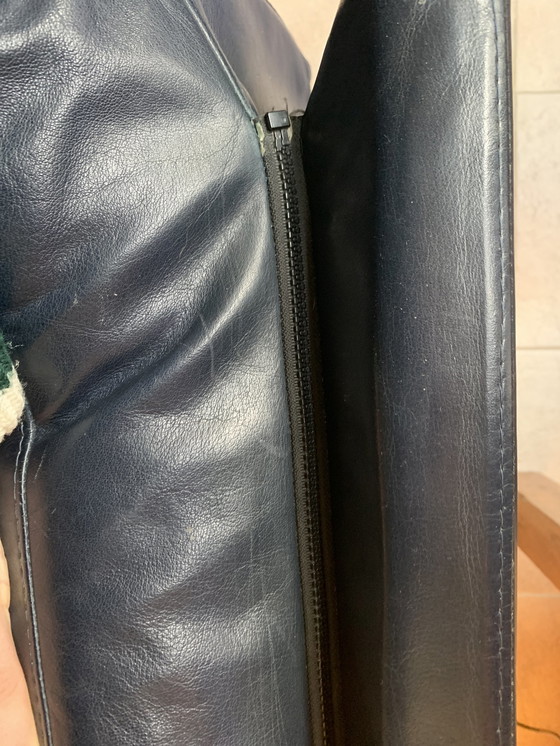 Image 1 of Vintage donkerblauwe 3-zit bank