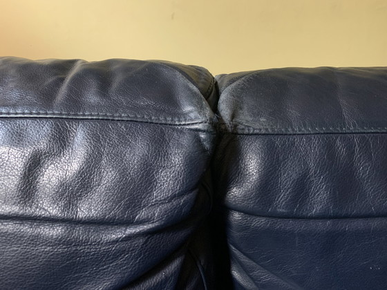 Image 1 of Vintage donkerblauwe 3-zit bank