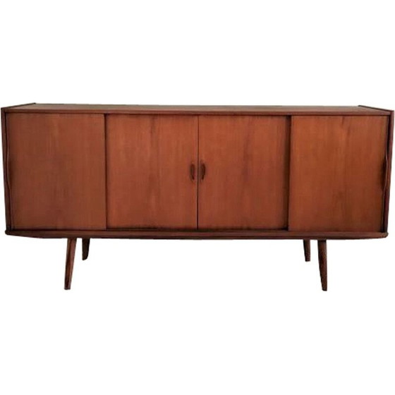 Image 1 of Vintage teakhouten dressoir met schuifdeuren