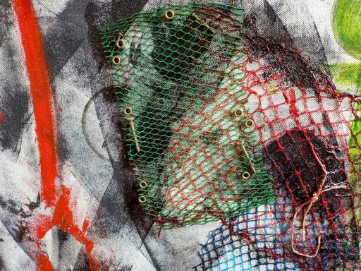 Tineke van Steenbergen - Green, Mixed media schilderij