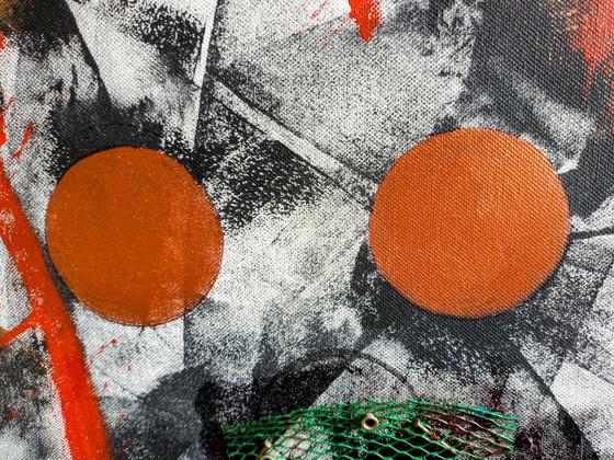 Image 1 of Tineke van Steenbergen - Green, Mixed media schilderij