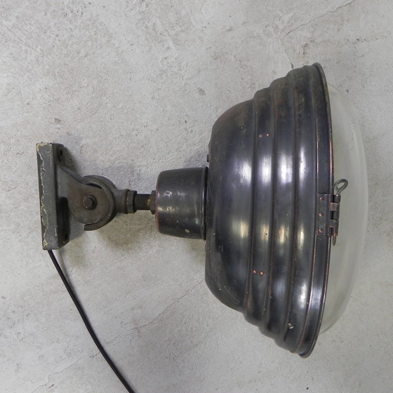 Image 1 of Franse Straatlamp, Wandlamp Koper - Gietijzer, Jaren 30