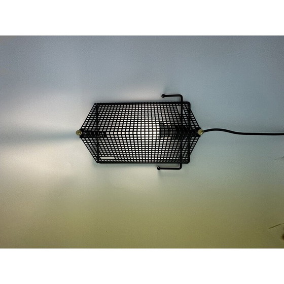 Image 1 of Mid century geperforeerde metalen wandlamp van Tjerk Reijenga voor Pilastro, 1950