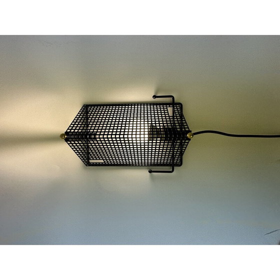 Image 1 of Mid century geperforeerde metalen wandlamp van Tjerk Reijenga voor Pilastro, 1950