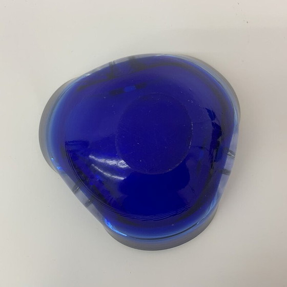 Image 1 of Set van 4 mid century blauwe Murano glazen kommen, 1970