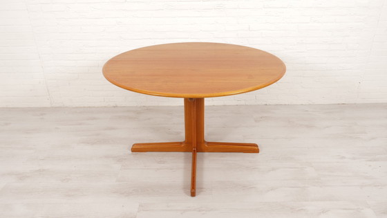 Image 1 of Vintage Ronde Eettafel | Teak | Uitschuifbaar | 120 Cm