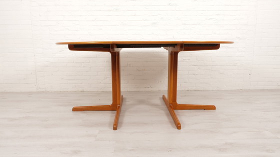 Image 1 of Vintage Ronde Eettafel | Teak | Uitschuifbaar | 120 Cm