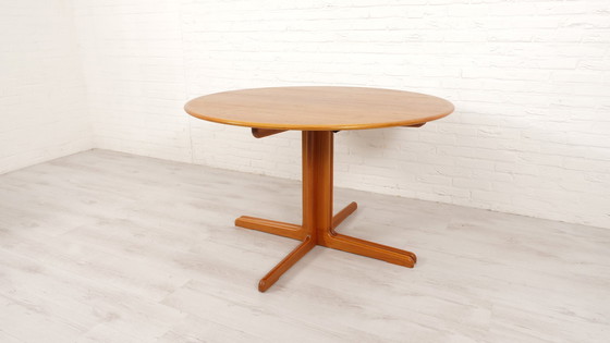 Image 1 of Vintage Ronde Eettafel | Teak | Uitschuifbaar | 120 Cm