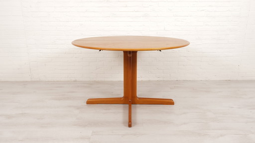 Vintage Ronde Eettafel | Teak | Uitschuifbaar | 120 Cm