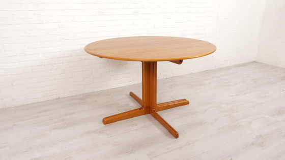 Image 1 of Vintage Ronde Eettafel | Teak | Uitschuifbaar | 120 Cm