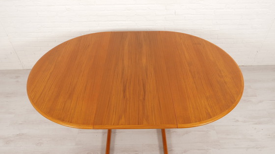 Image 1 of Vintage Ronde Eettafel | Teak | Uitschuifbaar | 120 Cm