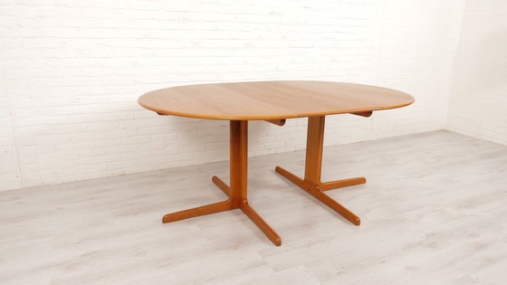 Image 1 of Vintage Ronde Eettafel | Teak | Uitschuifbaar | 120 Cm