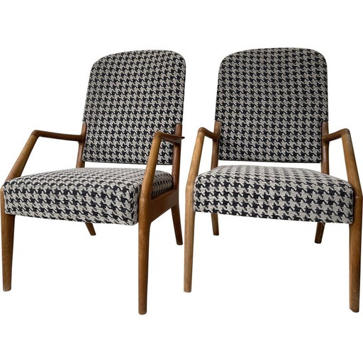 Paar vintage houten fauteuils, Denemarken 1970