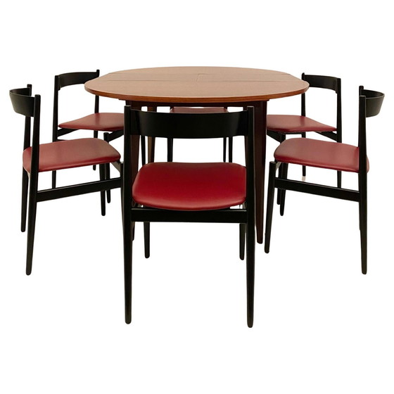 Image 1 of Italiaanse Midcentury Moderne Mahonie Eettafel