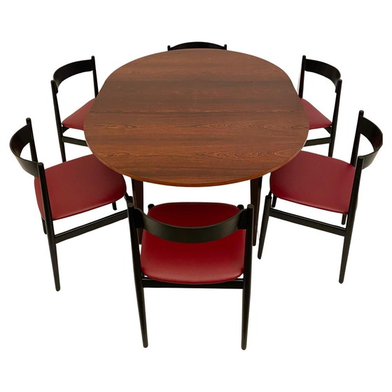 Image 1 of Italiaanse Midcentury Moderne Mahonie Eettafel