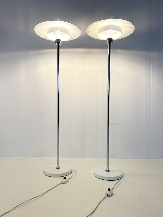 Image 1 of 2X Schalen Vloerlamp, Olle Andersson, Boréns ‘80