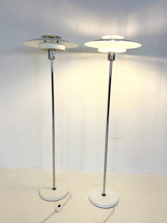 Image 1 of 2X Schalen Vloerlamp, Olle Andersson, Boréns ‘80