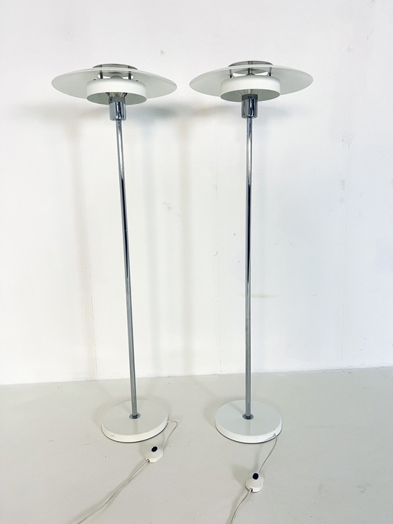 Image 1 of 2X Schalen Vloerlamp, Olle Andersson, Boréns ‘80