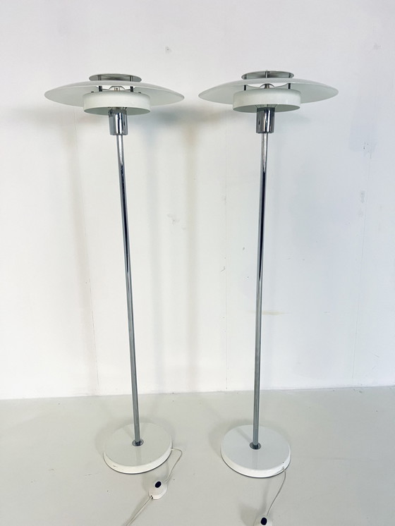 Image 1 of 2X Schalen Vloerlamp, Olle Andersson, Boréns ‘80