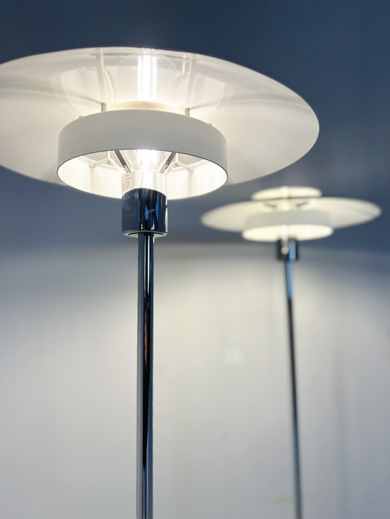 Image 1 of 2X Schalen Vloerlamp, Olle Andersson, Boréns ‘80