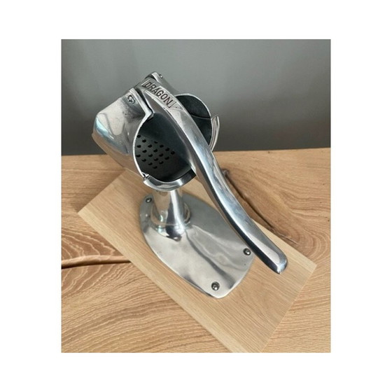 Image 1 of Vintage aluminium en eikenhouten citruspers voor Dragon, jaren 1950