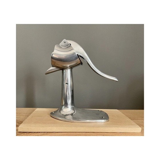 Image 1 of Vintage aluminium en eikenhouten citruspers voor Dragon, jaren 1950