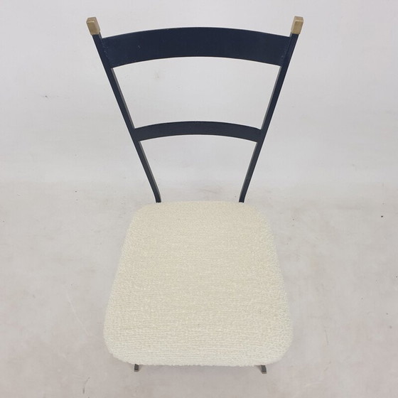 Image 1 of Paar vintage stoelen van metaal en messing, Italië 1960