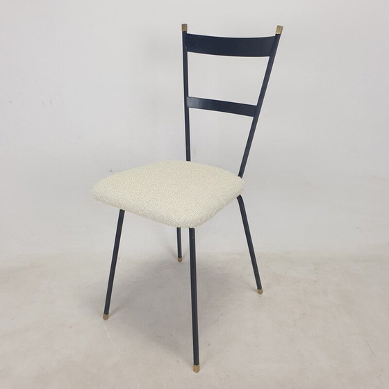 Image 1 of Paar vintage stoelen van metaal en messing, Italië 1960