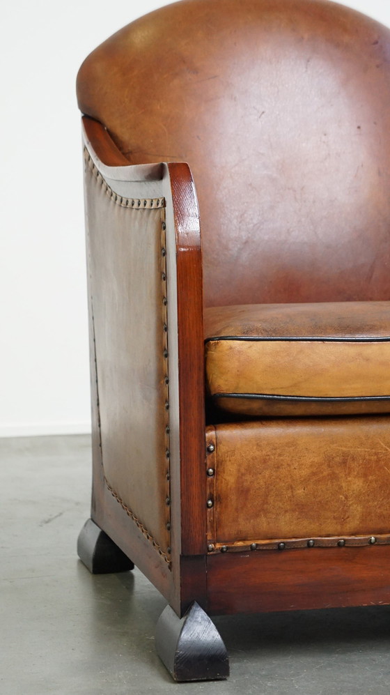 Image 1 of Schapenleren Art Deco Design Fauteuil 