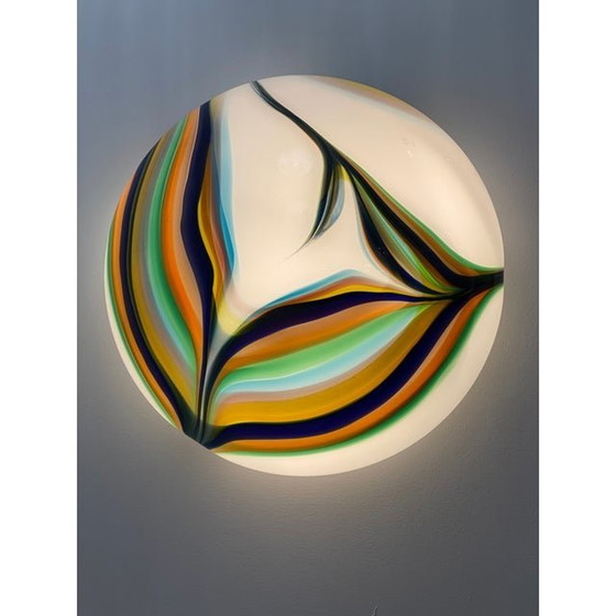 Image 1 of Moderne Multicolored Reeds Wit Murano Glas Wandarmatuur