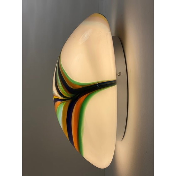 Image 1 of Moderne Multicolored Reeds Wit Murano Glas Wandarmatuur