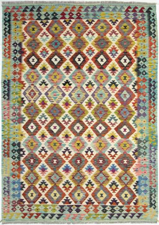 Originele oude stijl Kelim Afghan 243 X 169 Cm Top staat