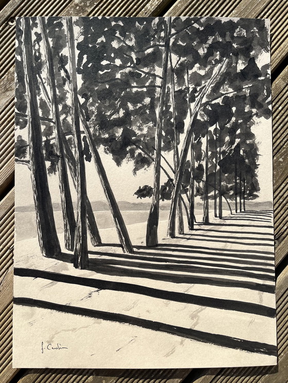 Image 1 of Avenue Du Cap Coz #3 - Oost-Indische inkt