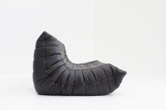 Image 1 of Togo Ligne Roset 3 Zits Sofa Bruin Leder