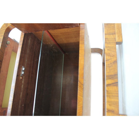 Image 1 of Vintage Art Deco vloerlamp van papier en walnoot, Tsjecho-Slowakije 1930