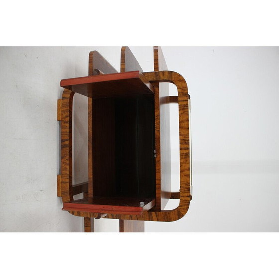 Image 1 of Vintage Art Deco vloerlamp van papier en walnoot, Tsjecho-Slowakije 1930