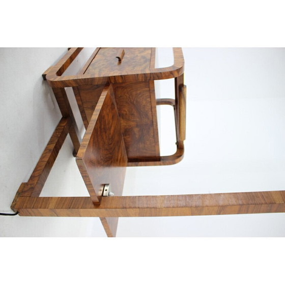 Image 1 of Vintage Art Deco vloerlamp van papier en walnoot, Tsjecho-Slowakije 1930