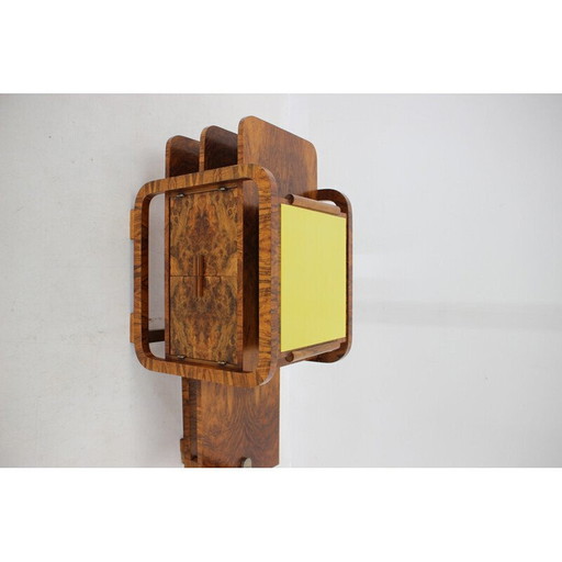 Vintage Art Deco vloerlamp van papier en walnoot, Tsjecho-Slowakije 1930