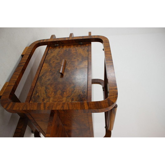 Image 1 of Vintage Art Deco vloerlamp van papier en walnoot, Tsjecho-Slowakije 1930