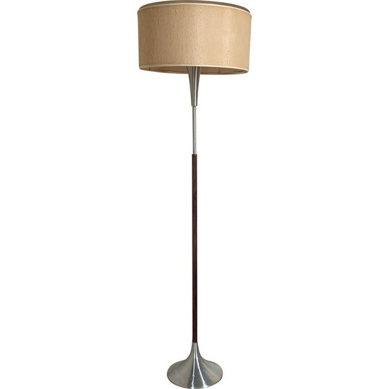 Image 1 of Vintage vloerlamp van rozenhout en aluminium, 1960